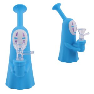 3" Silicone Gear Style Bong - SMKE-069-Light Blue