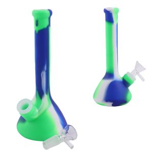 4" Silicone Long Neck Bong - SMKE-076-Blue