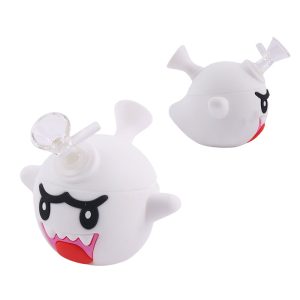 3" Silicone White Scary Face Bong - SMKE-086 White