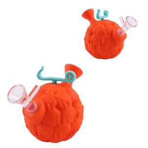 3" Silicone Orange Ball Style Bong - SMKE-087 Orange