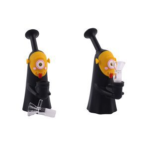 3" Silicone Black Colored Alien Face Bong - SMKE-090-Yellow