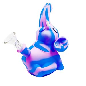 3" Silicone Water Elephant Bong -  SMKE-092-Blue+Pink