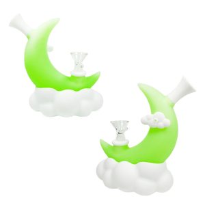 5" Silicone Luminous Moon Bong - SMKE-093-Green