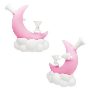 5" Silicone Luminous Moon Bong - SMKE-093-Pink