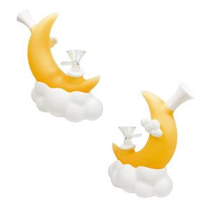 5" Silicone Luminous Moon Bong -  SMKE-093-Yellow