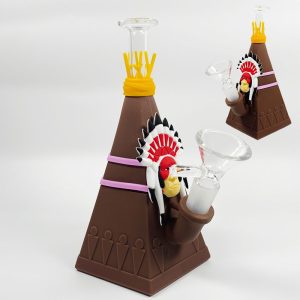 3.5" Silicone Indian Tent Bong - SMKE-096-Brown
