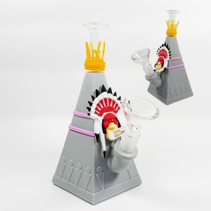 3.5" Silicone Indian Tent Bong - SMKE-096-Grey