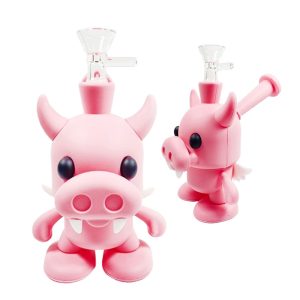 3" Silicone Cute OX Bong -SMKE-097-Pink