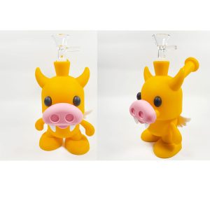 3" Silicone Cute OX Bong - SMKE-097-Yellow