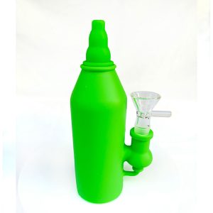 2" Silicone Saus Bottle Designe Bong  SMKE-117-Green