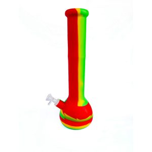 5" Silicone Long Neck Bright Color Bong - SMKE-118-Rasta